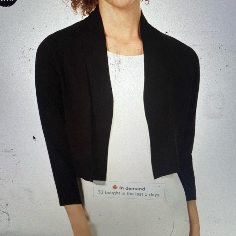 Calvin Klein Black 3/4 sleeve Cardigan Sweater NWT